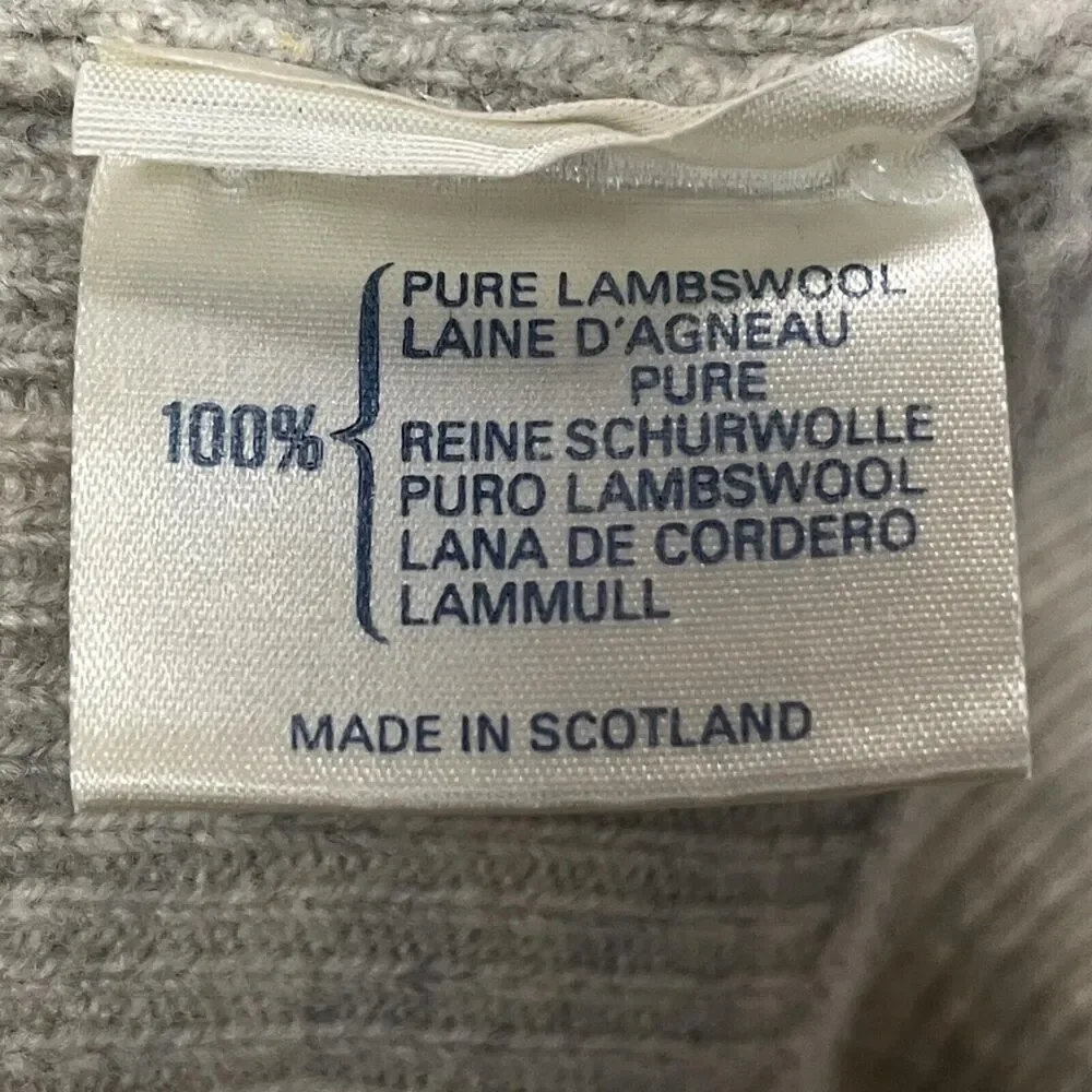 Pringle of Scotland 100% Lambswool‎ V-Neck Pullover Sweater Plaid Winter Sz 42